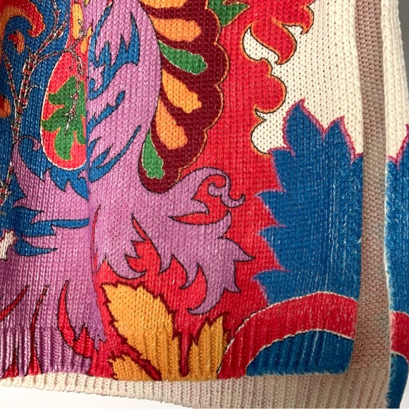 Etro Italy Silk Linen Slit Knit Stretch Pull on Midi Body Cone Skirt EU38 US4 - Picture 7 of 8